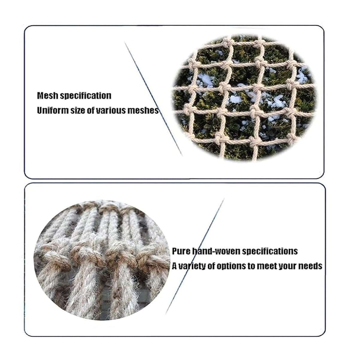 Hynet Heavy Duty Hemp Rope Netting 10x10ft Climbing Cargo Net