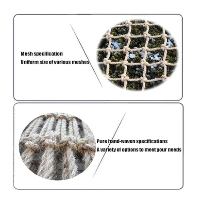 Hynet Heavy Duty Hemp Rope Netting 10x10ft Climbing Cargo Net