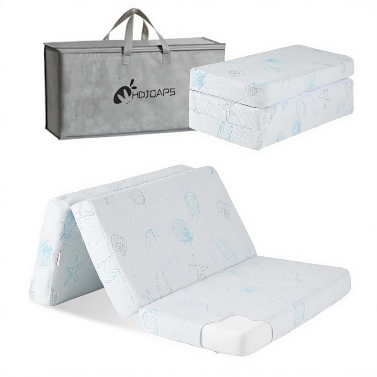 HDJOAPS Pack And Play Mattress, Tri-Fold Crib Pad with Breathable Cover