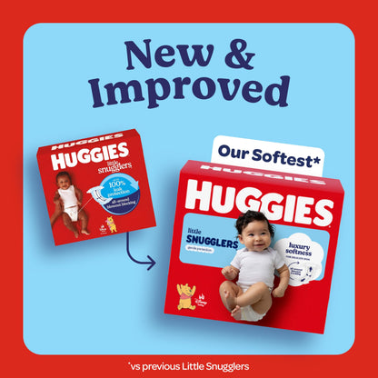 Huggies Size 1 Diapers, Little Snugglers Baby Diapers, Size 1 (8-14 lbs), 32 Count, Packaging May Vary