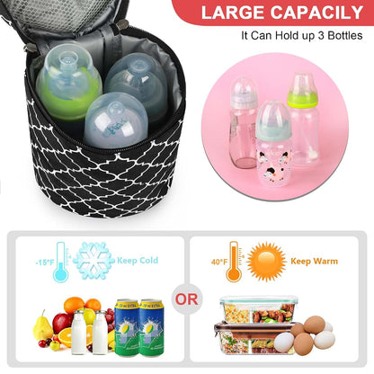 Accmor Breastmilk Cooler Bag With Ice Pack Insulated Bottle Tote For Daycare Black
