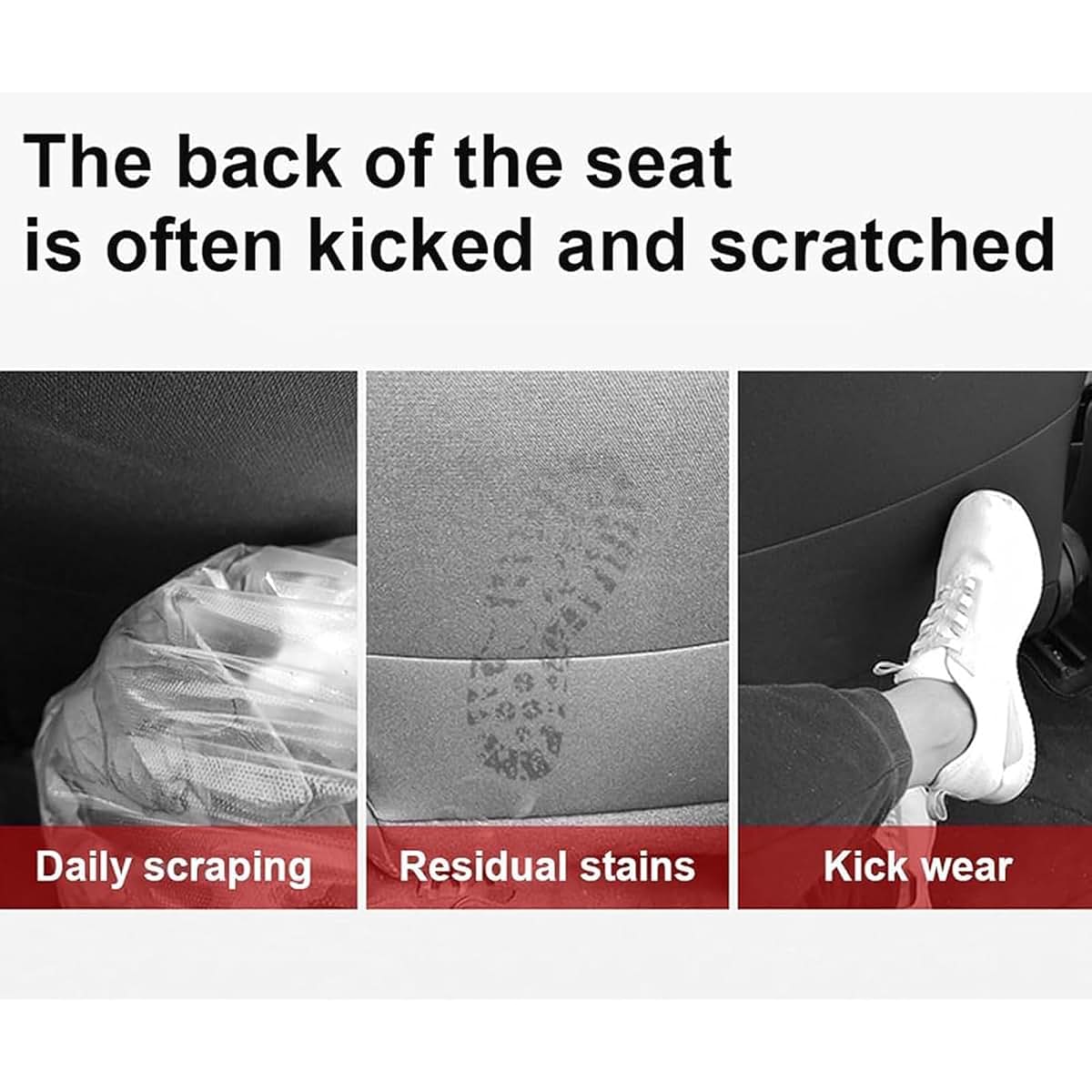 MTYUHD 2pcs Car Seat Back Kick Pads for Range Rover Velar (Mid-Term Facelift) 2024, Leather Universal Waterproof (photo 2)