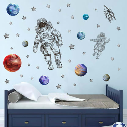 Astronaut Wall Decals: Removable Vinyl Space Art for Kids' Rooms