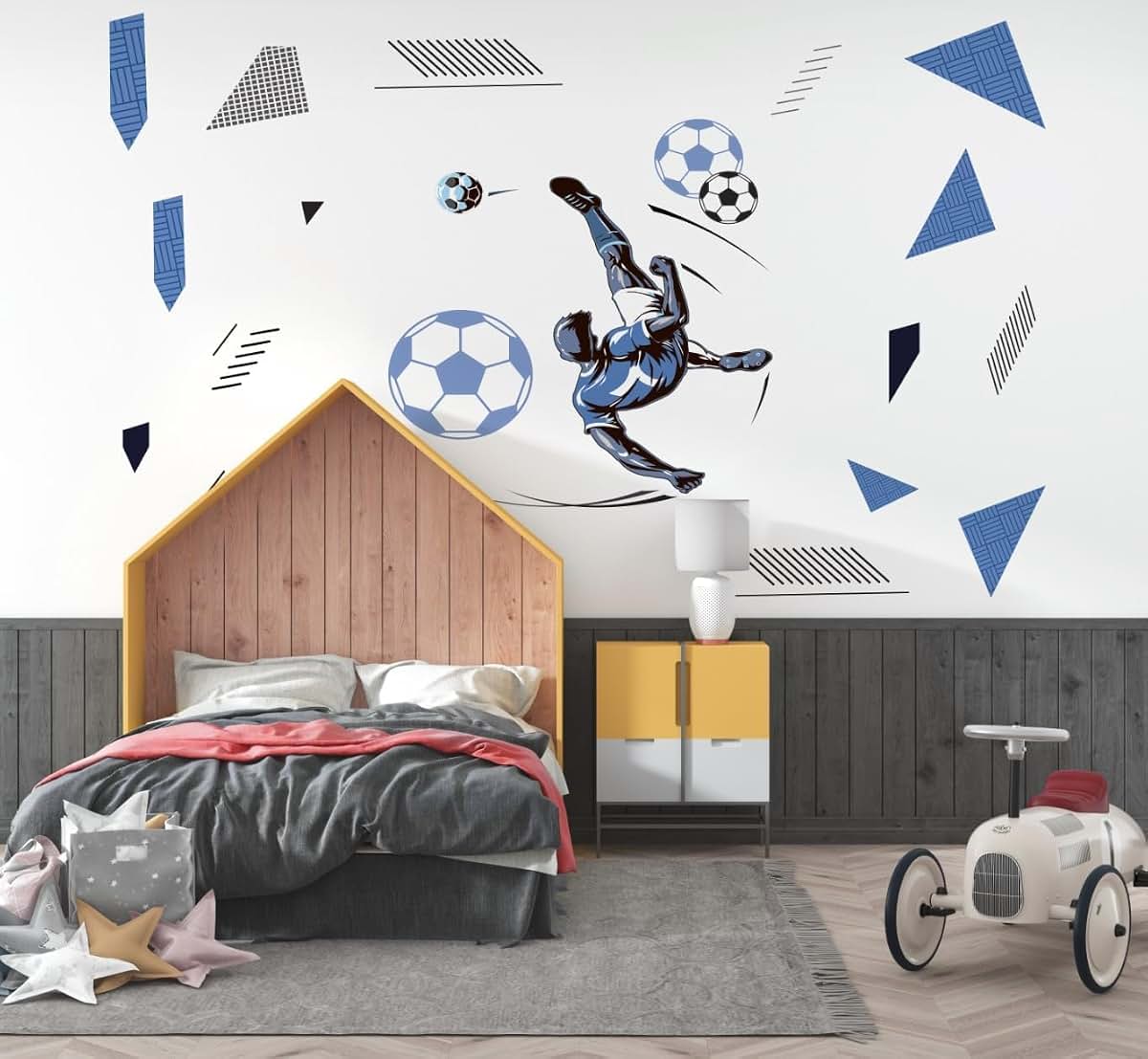 Muravie Soccer Themed Kids Wall Sticker, Football Wall Decal, Kids Room Decor Wall Sticker