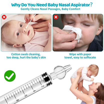 TAIKOUL Baby Nasal Aspirator, Sinus Rinse System Professional Baby Nasal Irrigator- Portable Infant Nose Cleaner Quick