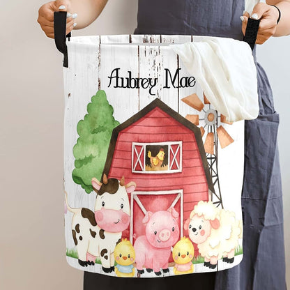 Joyestore Custom Farm Animals Laundry Hamper, Toy Storage Bin, Nursery Room Decor (photo 2)