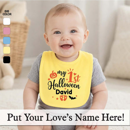 Smiling Jindo Personalized My 1st Halloween Baby Bib (photo 2)