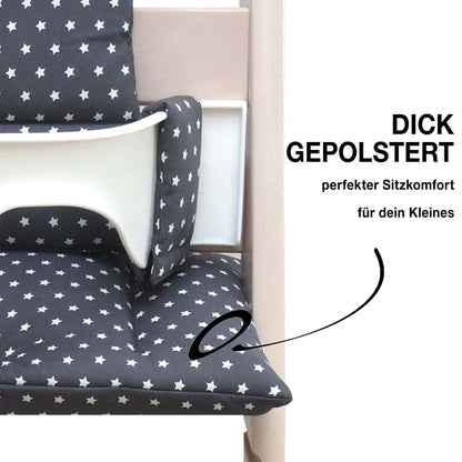 Blausberg Baby - Cushion Set for Tripp Trapp High Chair of Stokke - Anthracite Stars (photo 4)