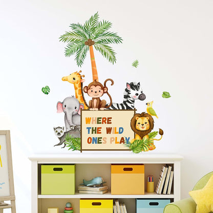 Supzone Jungle Animals Wall Decals