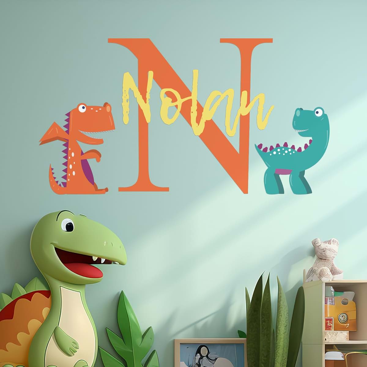 Cryptonite Personalized Name Cute Dinosaurs Wall Decal