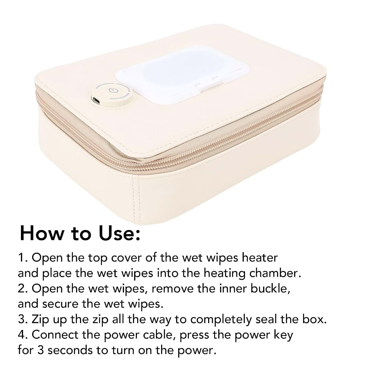 Gsycle Constant Temperature Baby Wipe Warmer, Portable PU Leather Travel Case (photo 4)
