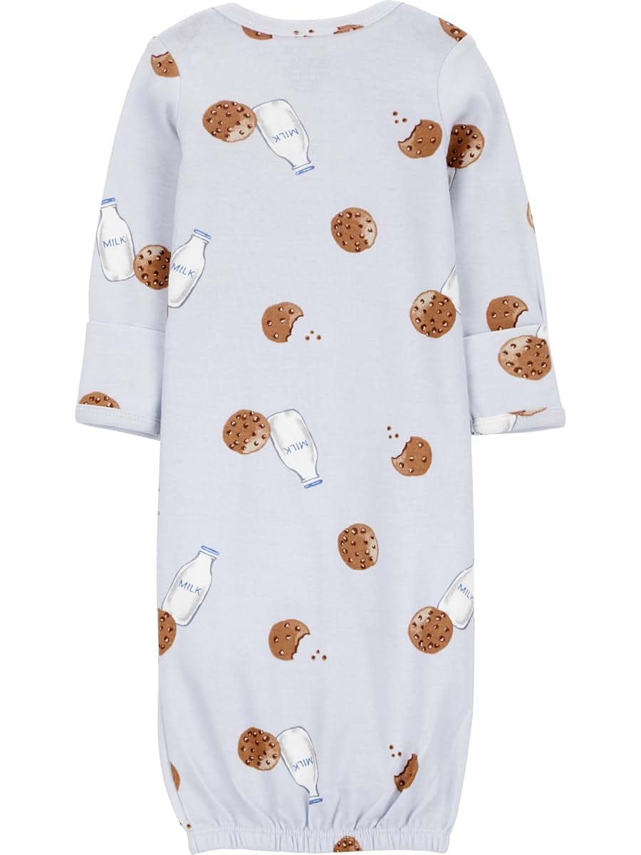 Simple Joys by Carter's Neutral 3-pack Neutral Cotton Sleeper Gown, Milk and Cookie, 0-3M