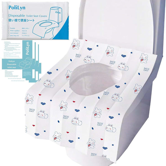 PoliLyn Disposable Toilet Seat Covers | 60 Pack,Waterproof Design | for Adults and Kids Potty Training | Portable