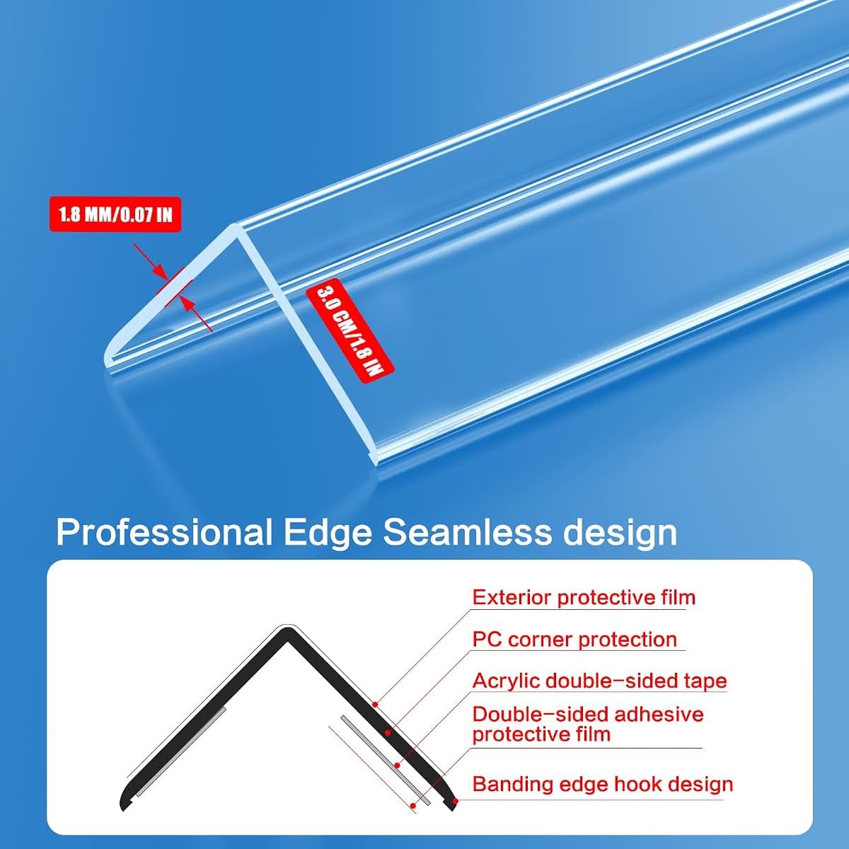 BabyOneStop 2PCS Self-Adhesive Wall Corner Protectors 31.5 Inch Edge Guards