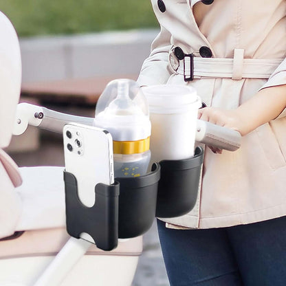 Ubxvamm Stroller Double Cup Holder With Phone Mount (photo 3)