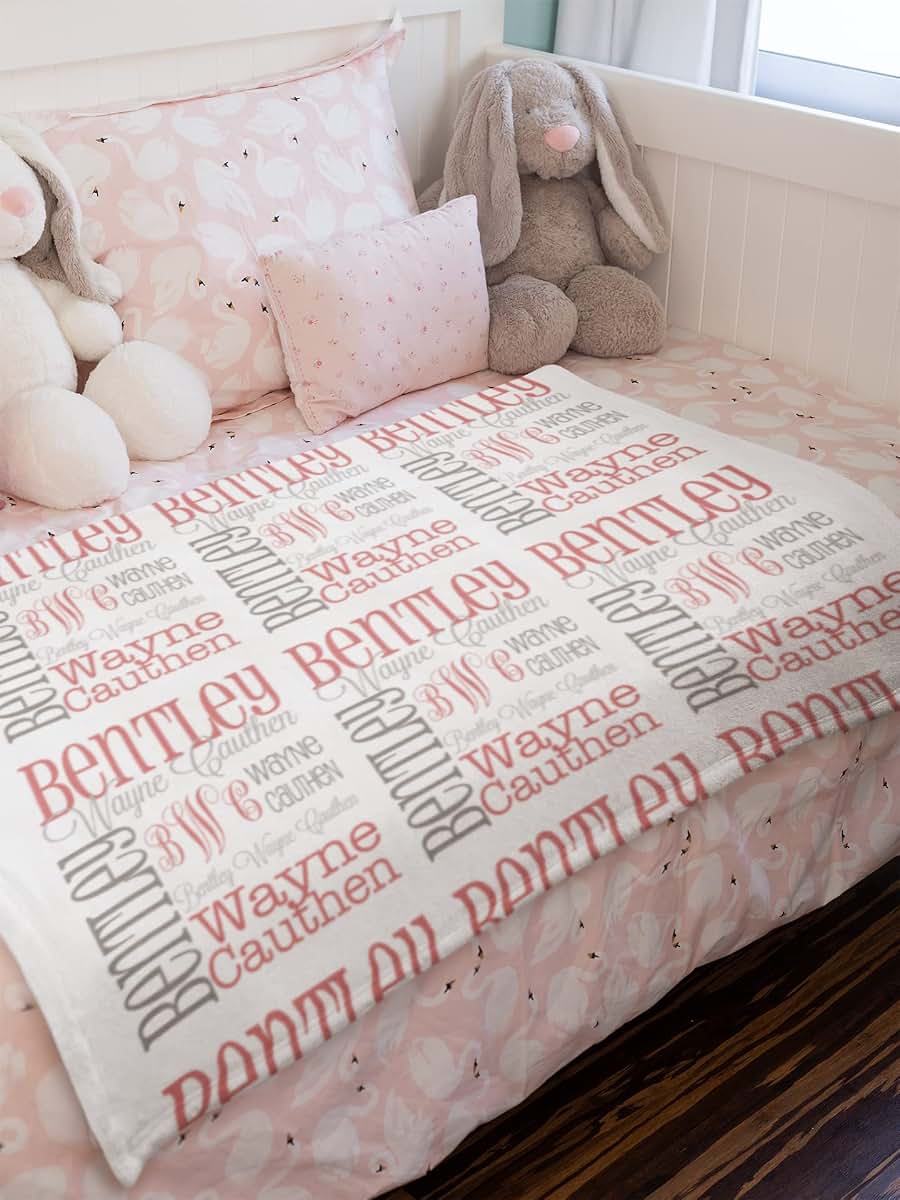 OMG SHIRTS Personalized Baby Boys Gift Christmas Blanket With Name, Customized Baby Blanket With Name For Boys And (photo 4)