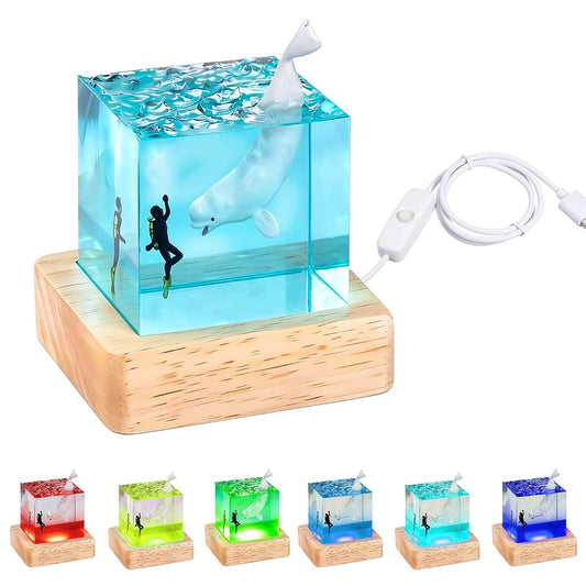 Rororoom Shark Ocean Night Light With 6-Color Gradient Effect