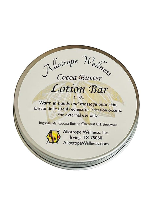 Allotrope Wellness, Inc. Allotrope Wellness Cocoa Butter Solid Lotion Bar in Tin 1.7 oz, Natural Ingredients