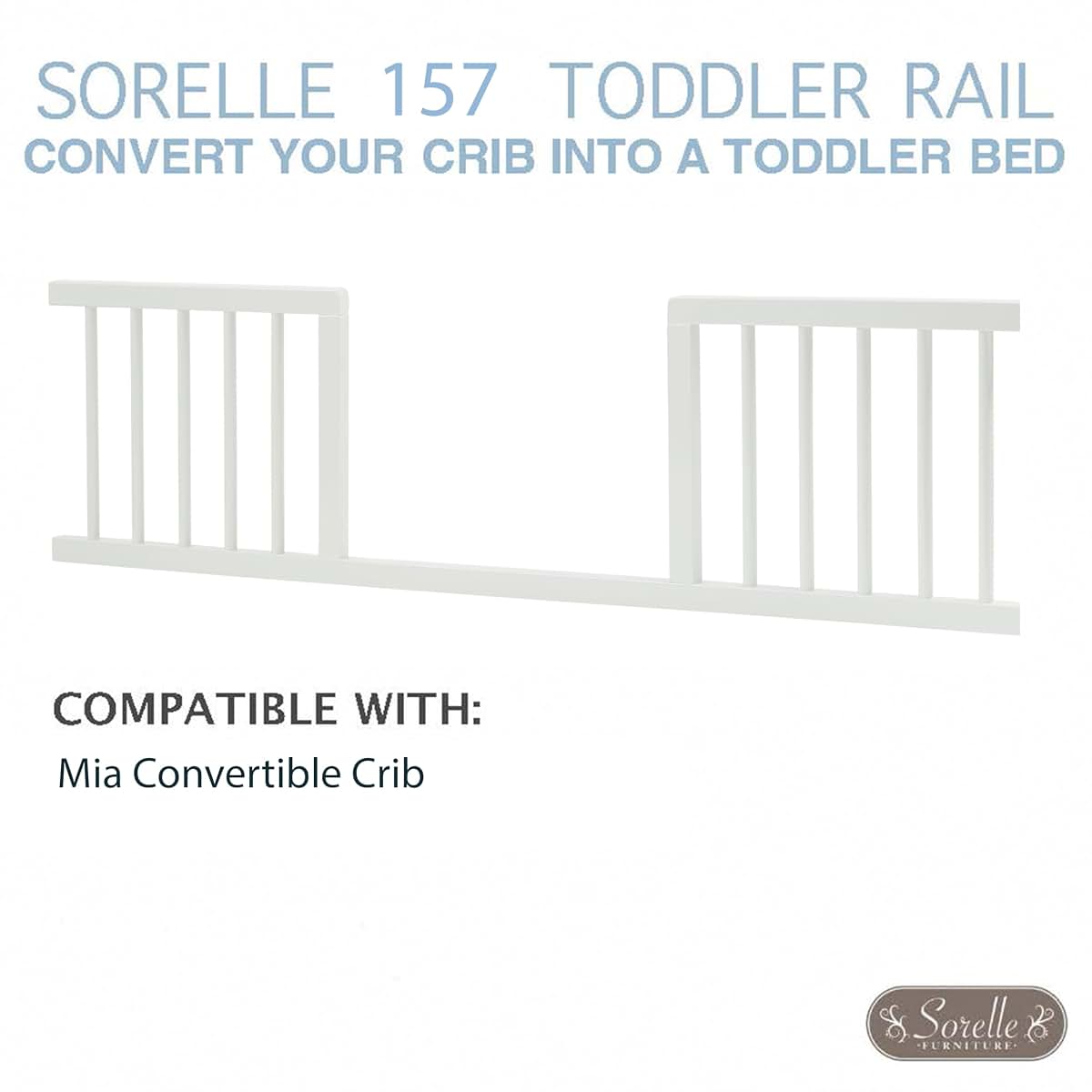Sorelle 157 Mia Toddler Rail for Convertible Crib, White