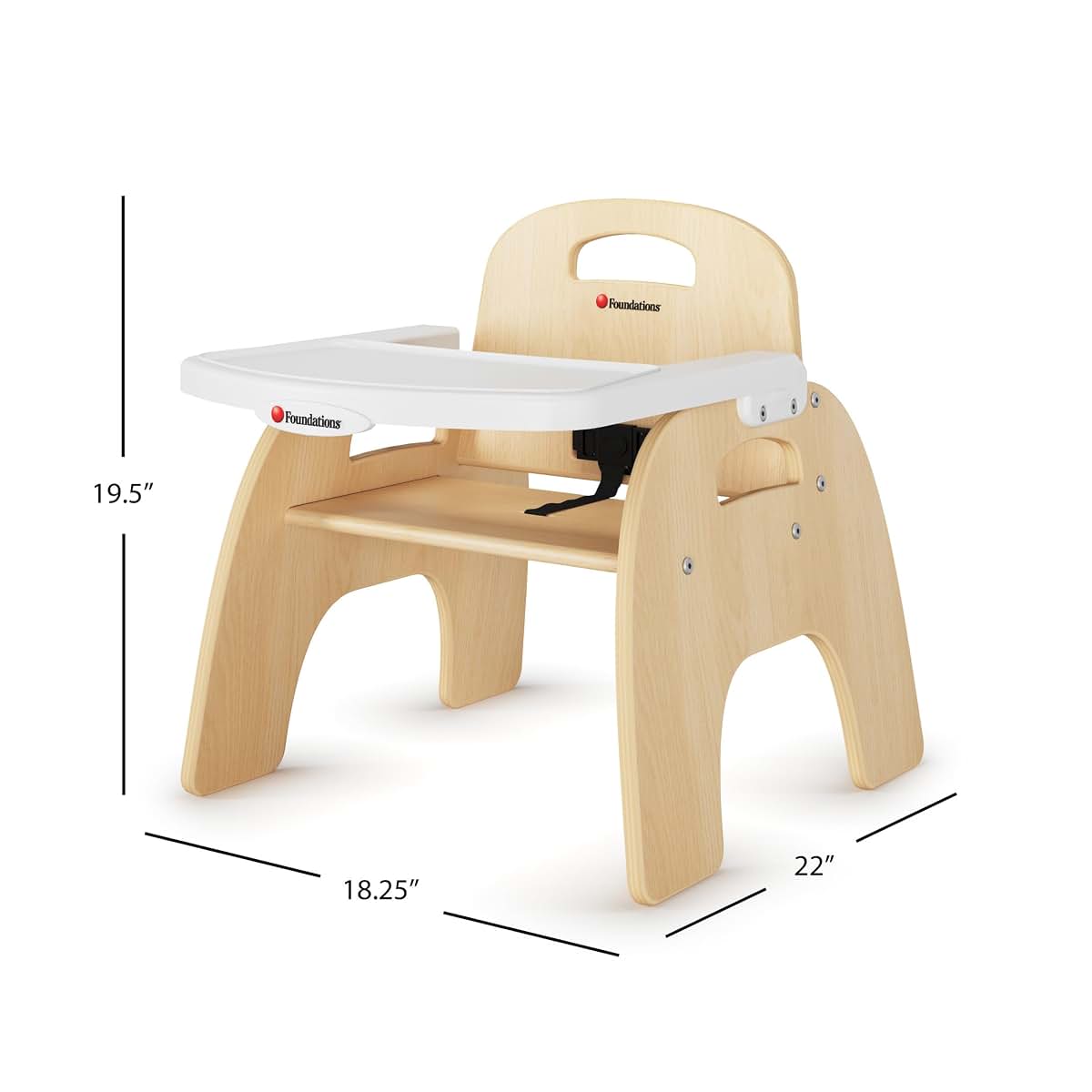 Foundations Easy Serve Wood Feeding Chair for Toddlers