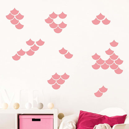Gestyz Mermaid Scale Wall Decal Set, Soft Pink Nursery Decor