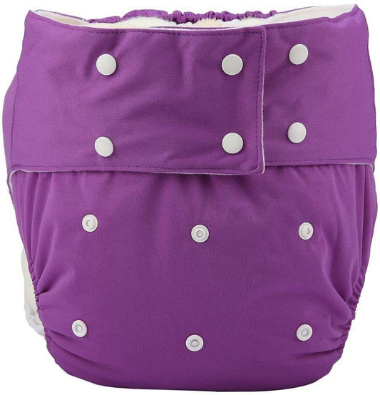 Adult Cloth Diaper Cover Reusable Washable Adjustable for Incontinence Purple