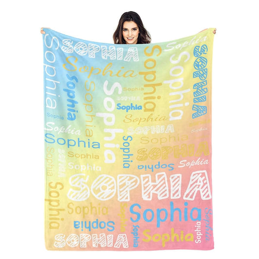 Esthqetic Personalized Baby Blanket, Custom Baby Blanket with Name, Custom Baby Blanket Gifts, Customize Baby Blanket