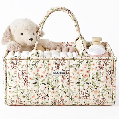 Blissful Diary Floral Diaper Caddy Organizer