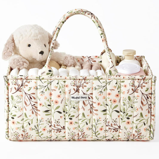 Blissful Diary Floral Diaper Caddy Organizer