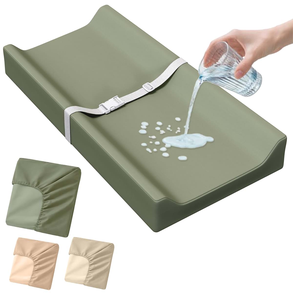 Lunapuer Waterproof Vegan Leather Changing Pad Cover