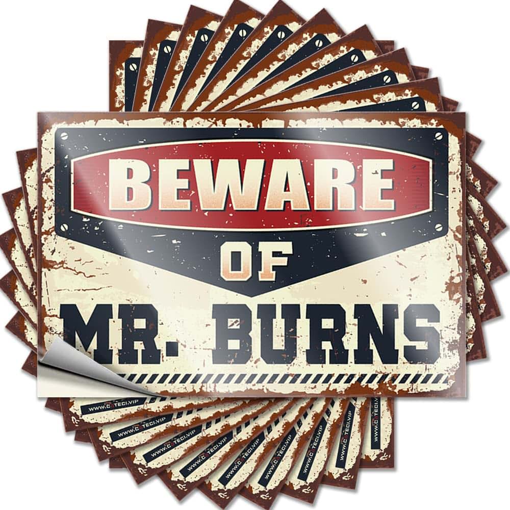 Plows Mr. Burns Funny Vinyl Stickers For Personal Decor