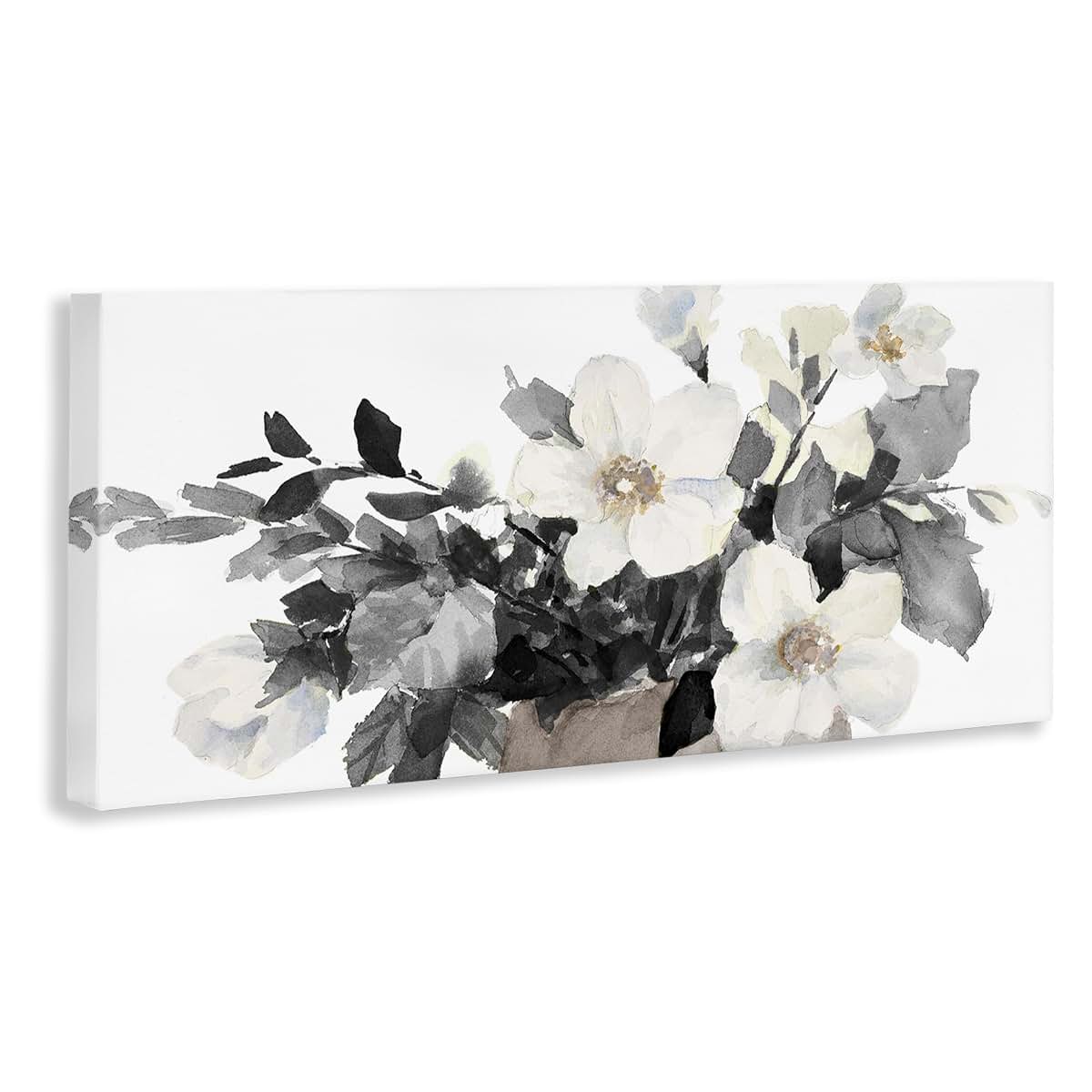 Stupell Industries Greyscale Floral Canvas Art, Ready to Hang