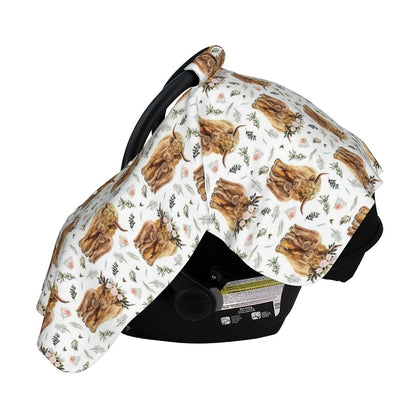 Muitanerkd Highland Cow Baby Car Seat Cover, Polyester