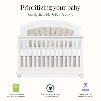 Evolur Nova 5-in-1 Convertible Full-Size Baby Crib in Shimmering Stardust (photo 4)