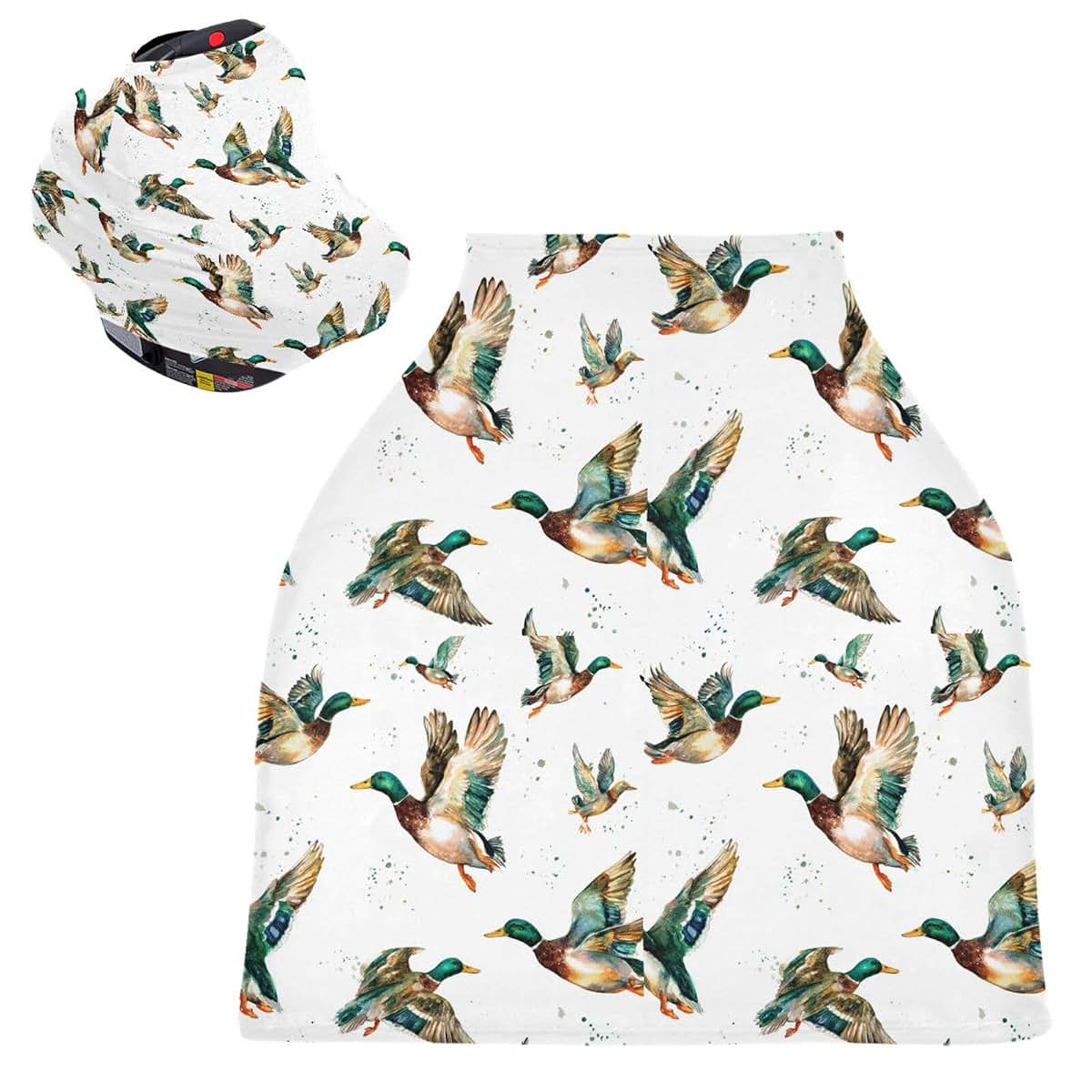 Lancerry Watercolor Mallard Ducks Car Seat Cover
