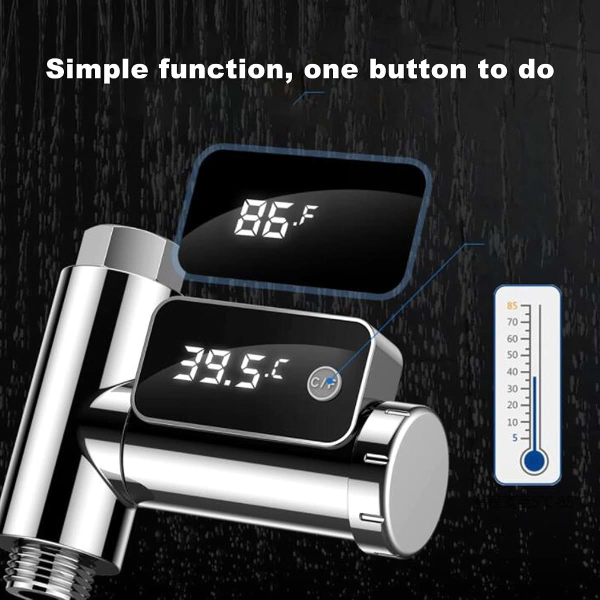 Vikye Digital Thermometer, LED Display Water Shower Thermometer
