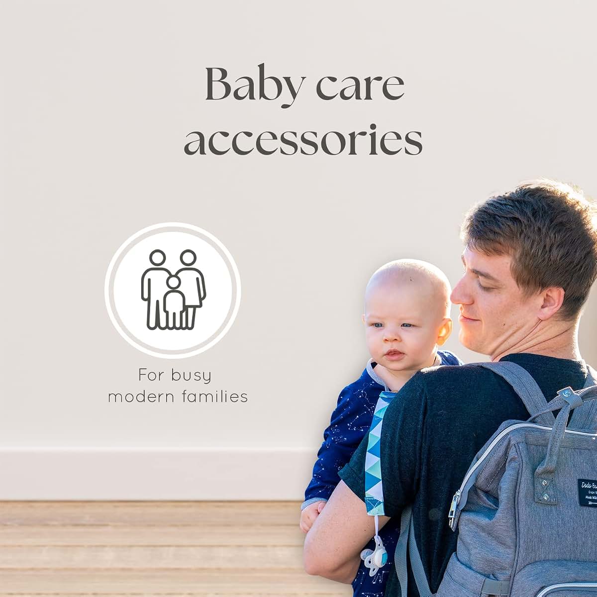 Dodo Babies Diaper Bag Backpack Set with Insulated Pockets, Pacifier Clips & Binky Case (Teal/Grey)