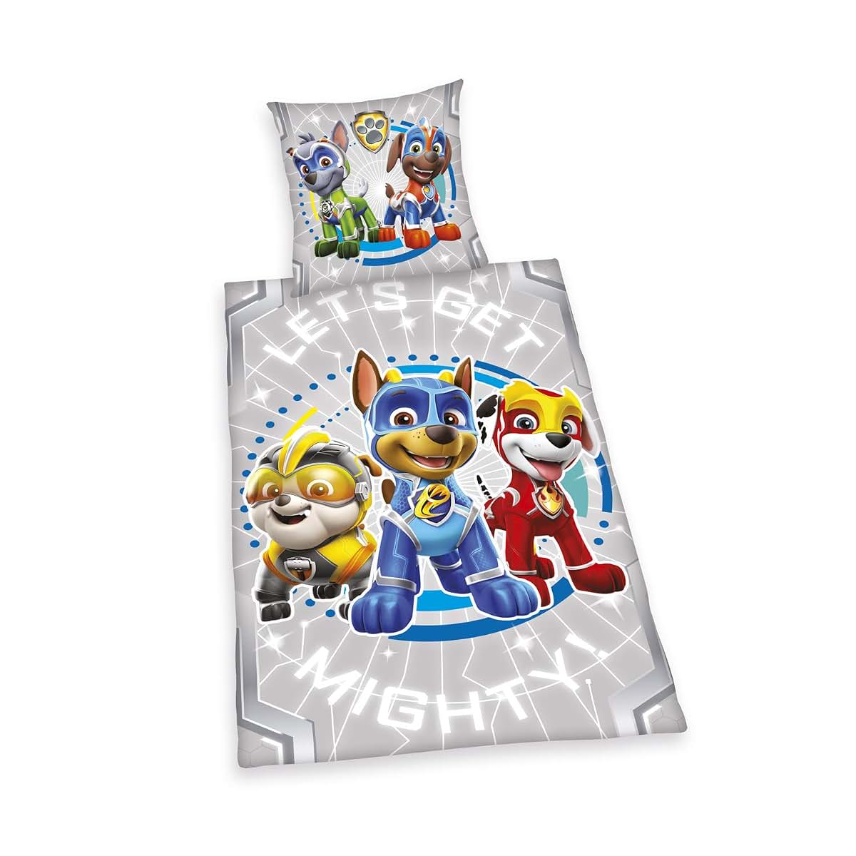Herding Paw Patrol Glow In The Dark Bed Linen Set, Grey