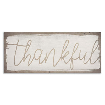 Stupell Industries Playful Thankful Text Distressed Paint Pattern Canvas Wall Art 13 x 30 Inches