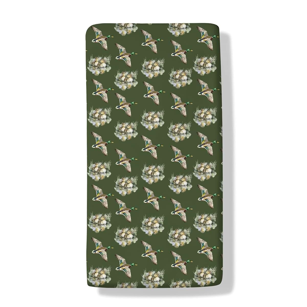BabyOneStop Vintage Mallard Ducks Fitted Crib Sheet for Standard Mattresses