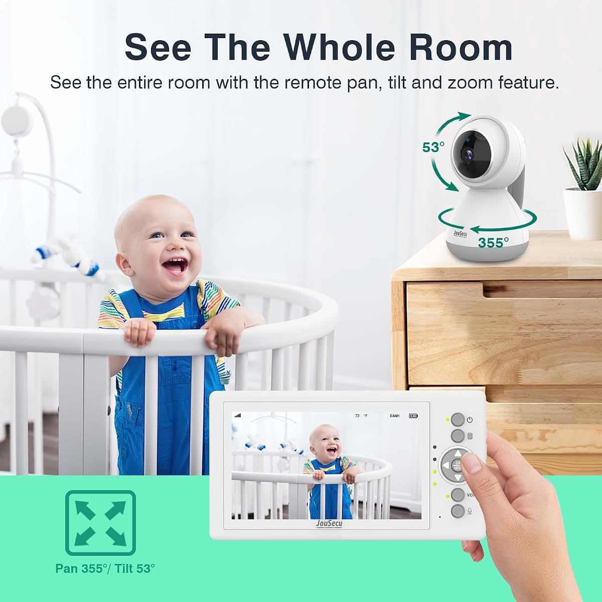 JouSecu Add-On Baby Camera Unit For B152 Max 2 Cameras