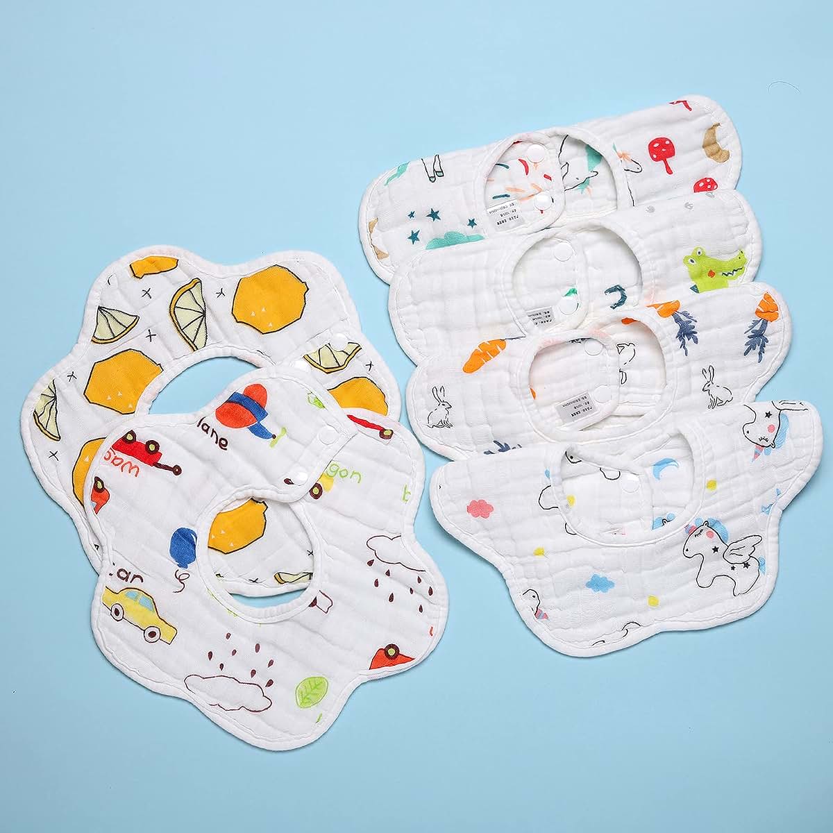 Isrono 6pcs Baby Petal Bibs 360-Degree Rotating Cotton Set (photo 3)