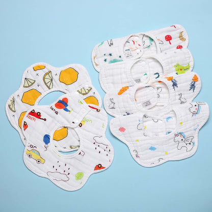 Isrono 6pcs Baby Petal Bibs 360-Degree Rotating Cotton Set (photo 3)