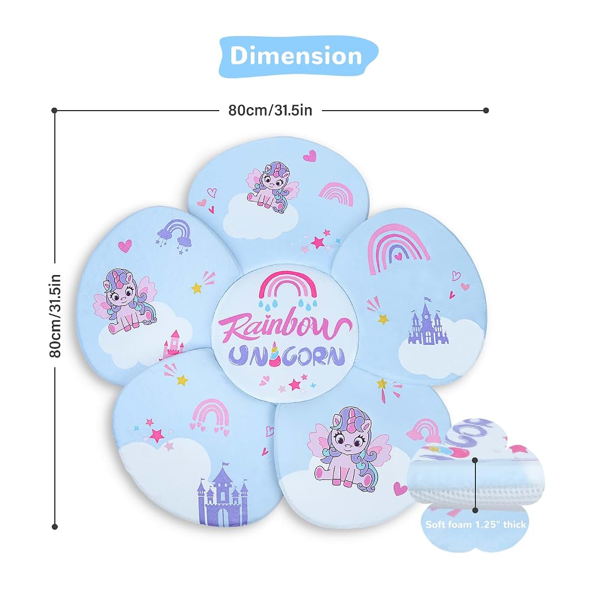 YooxArmor Flower Baby Bath Pad for Infant Sink, Non-Slip, Unicorn