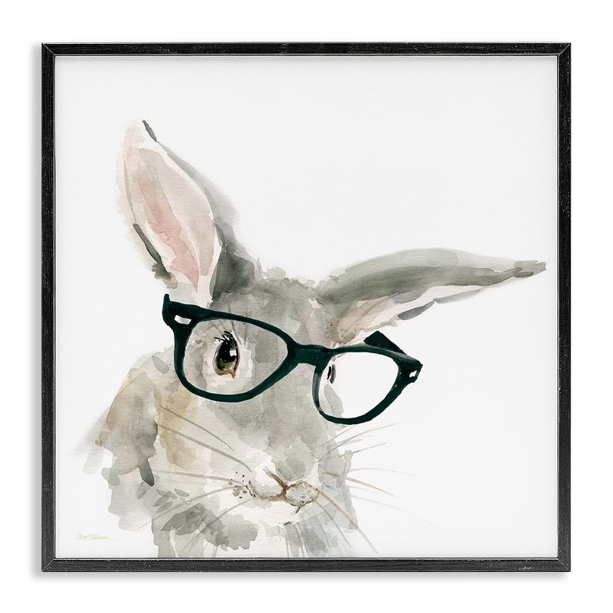 Stupell Industries Hipster Bunny Framed Giclée Print With Black Frame