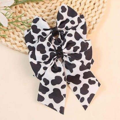 Leopard Hair Bow Clip Set for Girls and Women