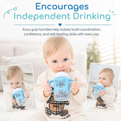 Aelop Silicone Bottle Handles for Wide-Neck Glass & Plastic Bottles, Transitional Sippy Cup Grip for Independent (photo 2)