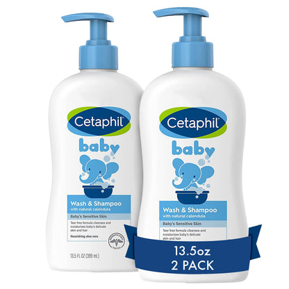 Cetaphil Baby Wash & Shampoo 13.5oz Pack of 2