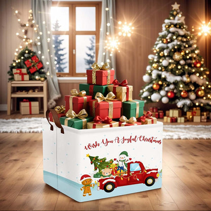 BOAMAU Christmas Gift Basket with Handles, Collapsible