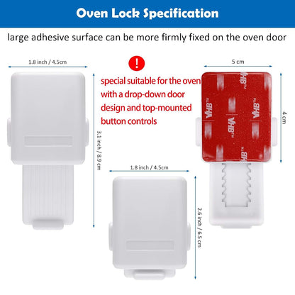 Windspeed 2Pcs Childproof Oven Door Lock Heat Resistant PC